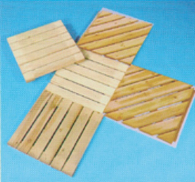 *Reliëftegel Diagonaal 16mm Grenen 50x50cm op=op