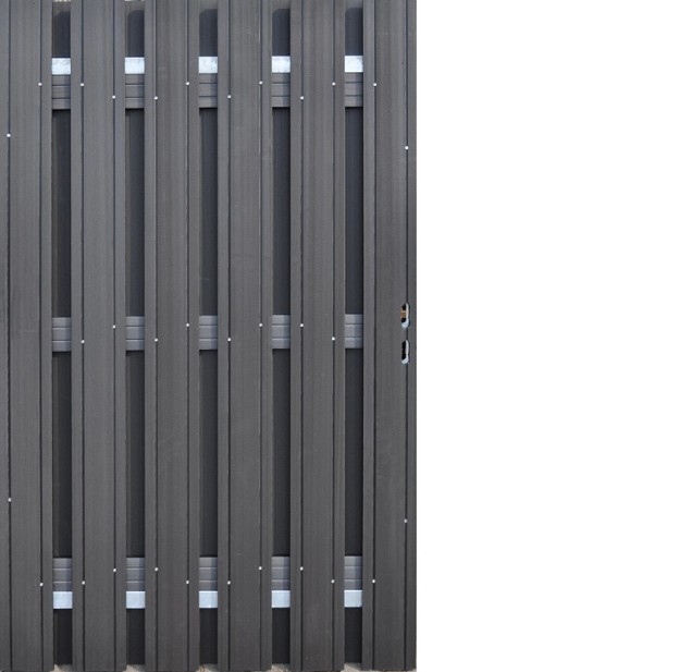 Poort 100cm 9 planks WPC Stalen Frame 100x100cm Verticaal