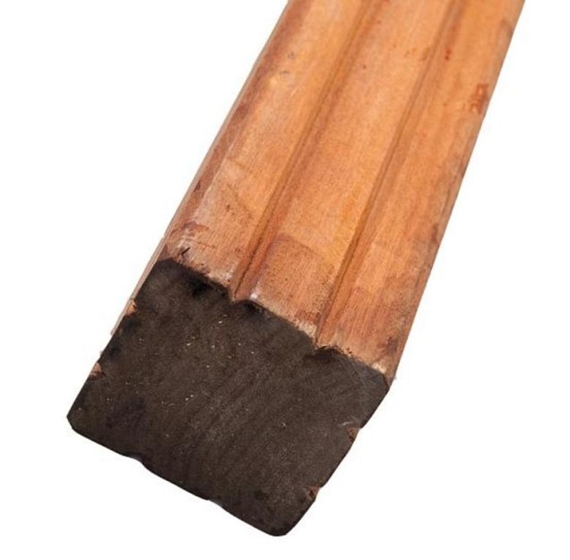 *Angelim Vermelo paal met V-groeven platte kop 90x90x2000mm