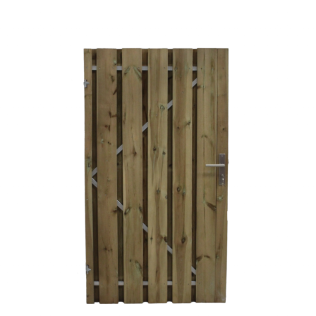 Grenen 140mm Poort met stalenframe