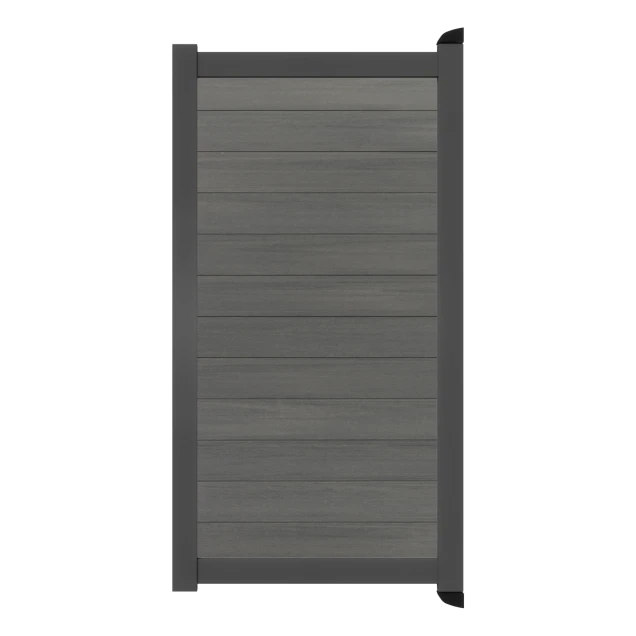 Poort Profi-Fence | 125x175cm | Natural Cloudy Grey | Horizontaal | Antraciet aluminium frame