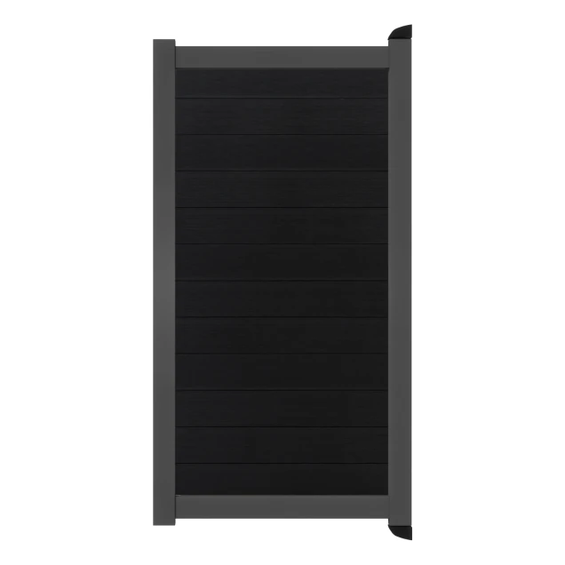 Poort Profi-Fence | 125x186cm | Natural Solid Black | Horizontaal | Antraciet aluminium frame