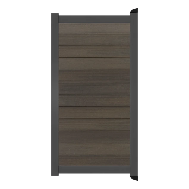 Poort Profi-Fence | 125x197cm | Rhombus Walnut | Horizontaal | Antraciet aluminium frame