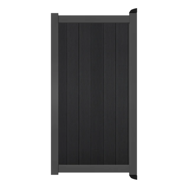 Poort Profi-Fence | 97x197cm | Natural Solid Black | Verticaal | Antraciet aluminium frame