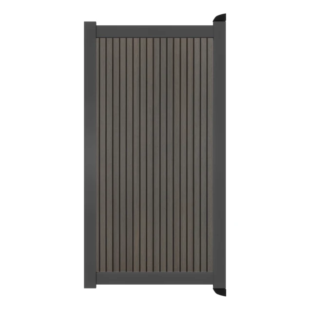 Poort Profi-Fence | 97x197cm | Rhombus Walnut | Verticaal | Antraciet aluminium frame