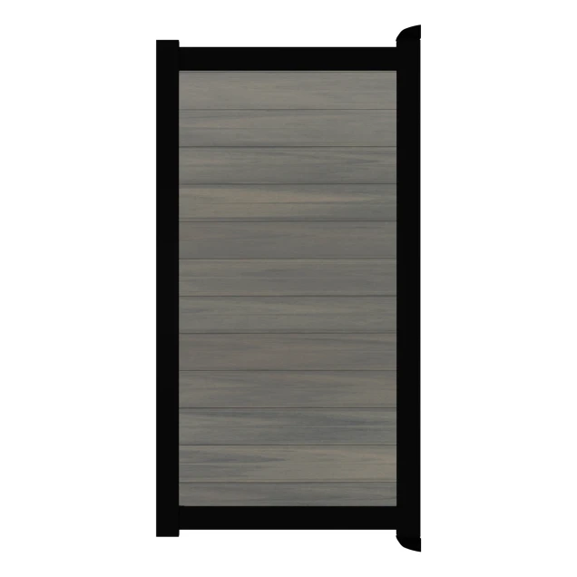 Poort Profi-Fence | 97x186cm | Natural Light Grey | Horizontaal | Zwart aluminium frame