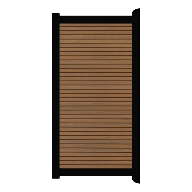 Poort Profi-Fence | 125x186cm | Rhombus Tropical Brown | Horizontaal | Zwart aluminium frame