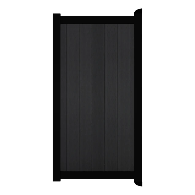 Poort Profi-Fence | 97x197cm | Natural Solid Black | Verticaal | Zwart aluminium frame