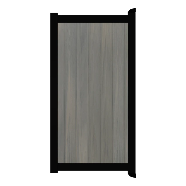 Poort Profi-Fence | 125x197cm | Natural Light Grey | Verticaal | Zwart aluminium frame