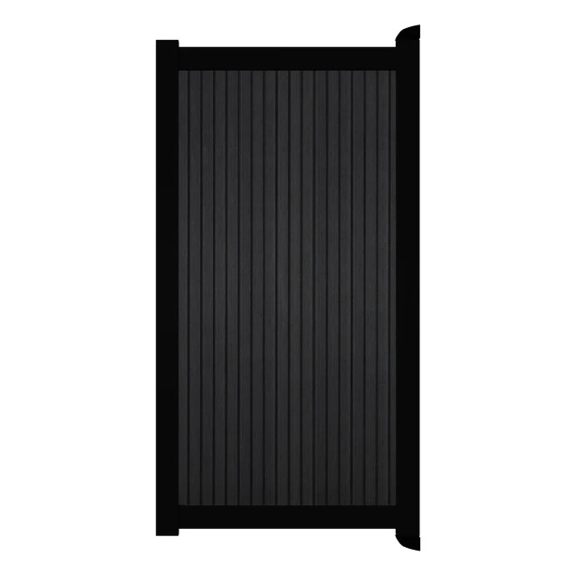 Poort Profi-Fence | 97x197cm | Rhombus Solid Black | Verticaal | Zwart aluminium frame