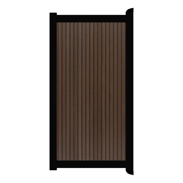 Poort Profi-Fence | 97x197cm | Rhombus Savanna Brown | Verticaal | Zwart aluminium frame