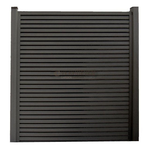 Dual Straight WPC Lamellen scherm Black 200x200cm