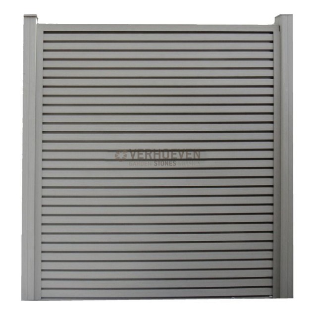 Dual Straight WPC Lamellen scherm Grey 200x200cm