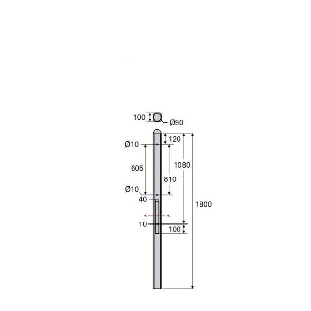 Betonpaal glad Bol Wit 10x10x230cm hoek sponning 37cm (ca. 4 weken levertijd)