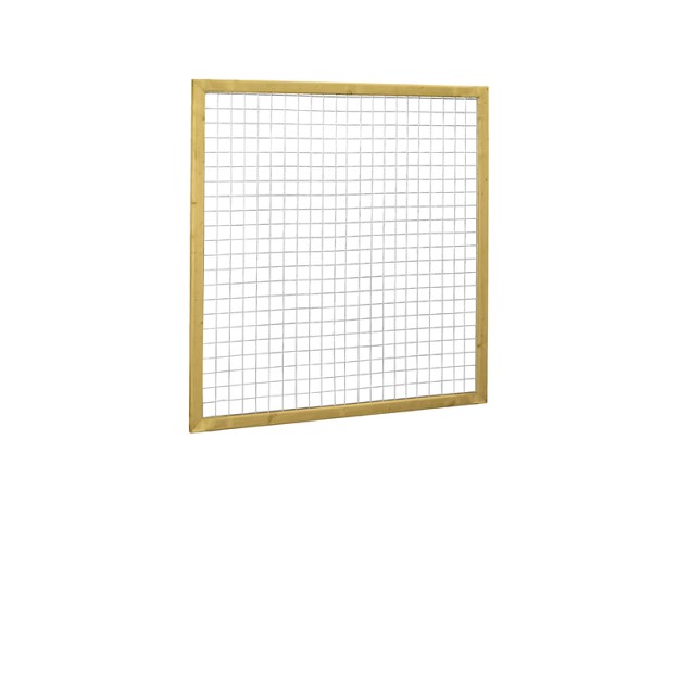 *Zwart gaaspaneel trellis maas 7.5x7.5cm met grenen kader 180x180cm