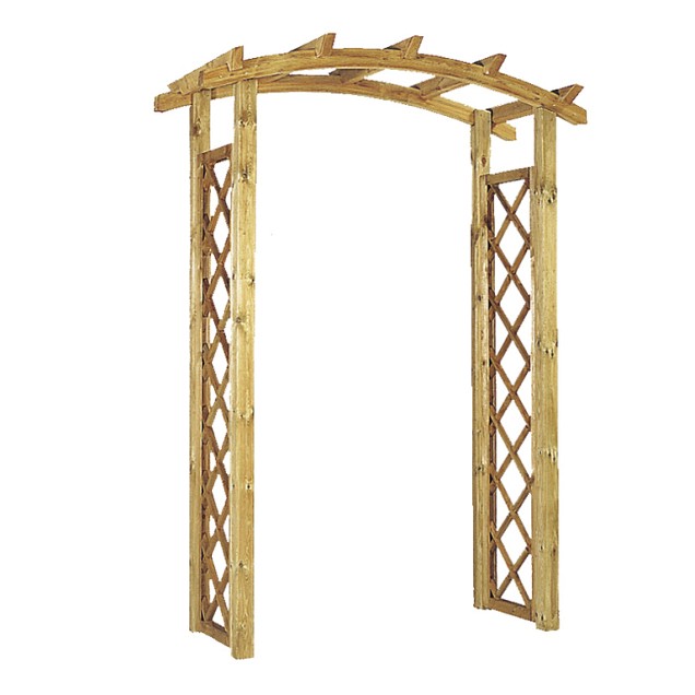 Rozenboog recht incl trellis en pergola Grenen 240cm h x180cm b