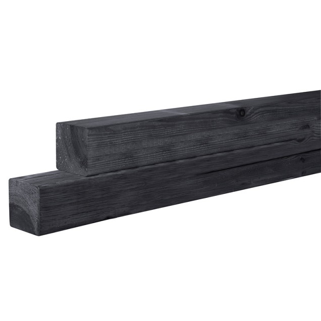 Grenen Paal 88x88x2700mm. zwart ge?mpregneerd