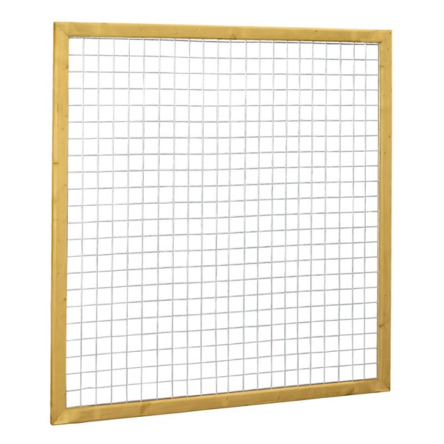 *Zwart gaaspaneel trellis maas 7.5x7.5cm met grenen kader 180x180cm