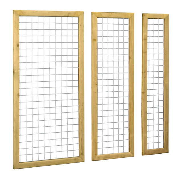 *Verzinkt gaaspaneel trellis maas 7.5x7.5cm met grenen kader 130x180cm