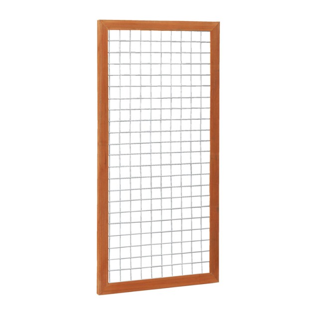 Verzinkt gaaspaneel trellis maas 7.5x7.5cm met hardhout kader 59x180cm