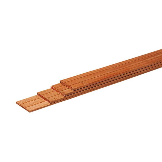 Geschaafde hardhouten plank 15x145x1800mm