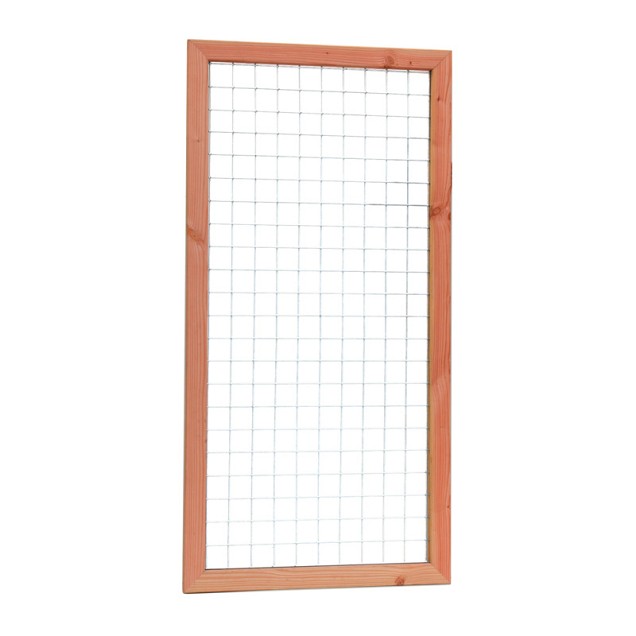 Zwart gaaspaneel trellis maas 7.5x7.5cm met douglas kader 130x180cm