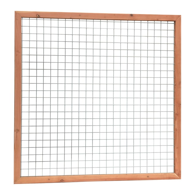 Zwart gaaspaneel trellis maas 7.5x7.5cm met zwart kader 59x180cm
