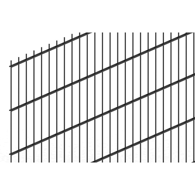 Dubbel staafmat, metalen scherm 250(B)x103(H)cm, zwart.