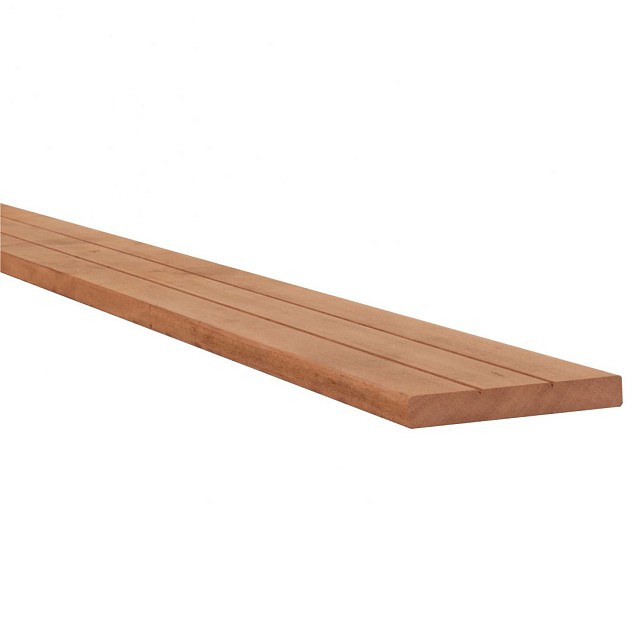 *Hardhouten geprofileerd dekdeel 1 zijde V-groeven 1 zijde glad 28x190x3050mm