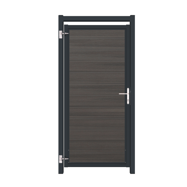 Composiet Poort Profi-Fence Cloudy Grey 100x190cm - Antraciet Frame (RAL 7016) Horizontaal