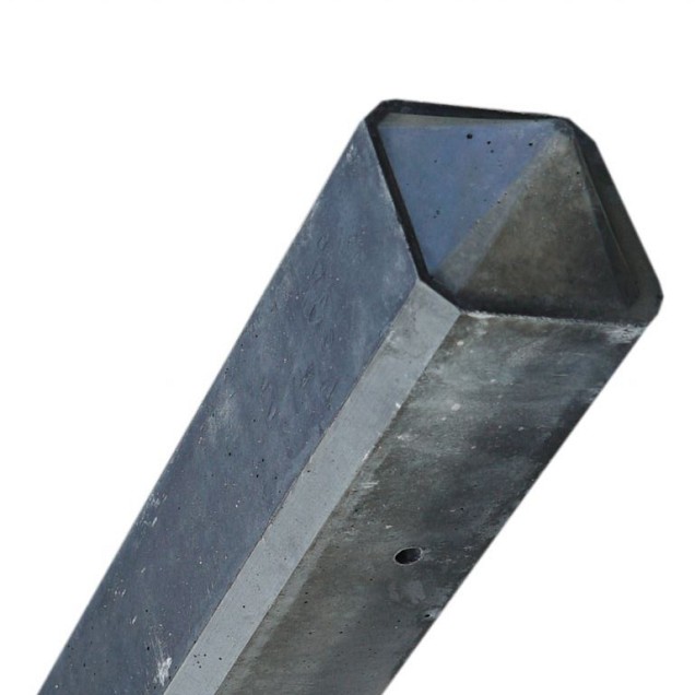 *Betonpaal Classica Glad antraciet 10x10x275cm tussen sponning 74cm met punt