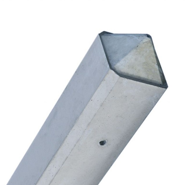 Betonpaal Classica Glad Grijs 10x10x100cm tussen sponning 37cm met punt (levertijd ca. 4 weken)