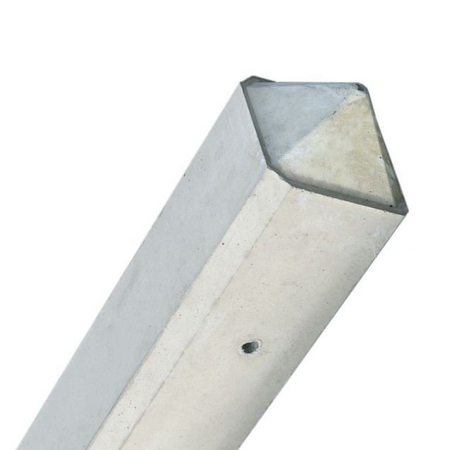 Betonpaal Classica glad Punt Wit 10x10x195cm hoek sponning 74cm (ca. 4 weken levertijd)
