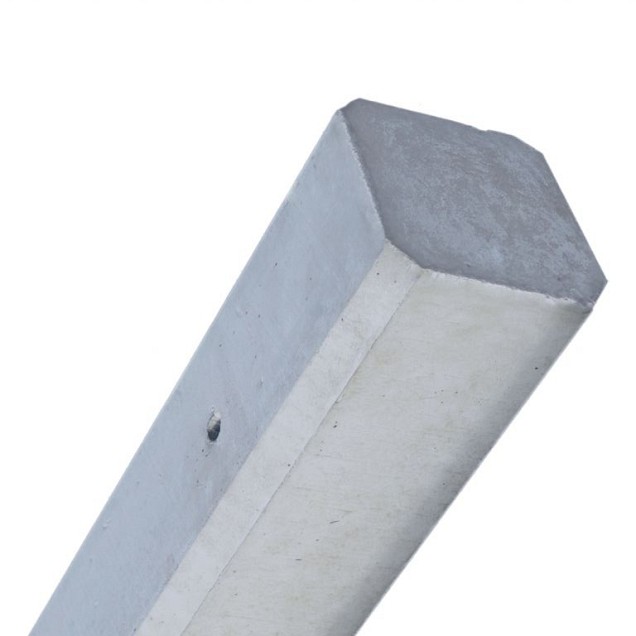 Betonpaal Plat Glad Grijs 10x10x100cm tussen sponning 37cm (levertijd ca. 4 weken)