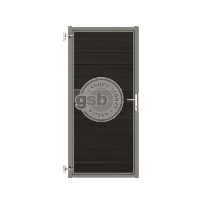 Tuinpoort Profi-Fence | Solid Black | Grijs frame