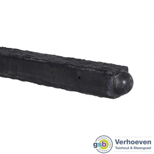 Betonpaal Bol Granietmotief antraciet 10x10x275cm tussen sponning 37cm (levertijd ca. 4 weken)