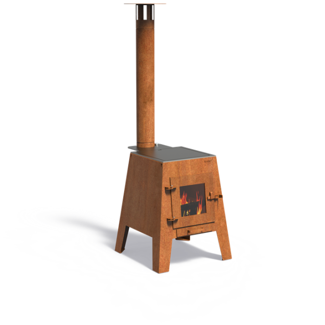 BBQ/haard Damm 70x90x200cm 10mm Carbonstaal + CorTen