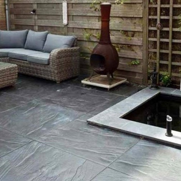 Restpartij Rusticslate 60x60x4cm Zwart | B-keus