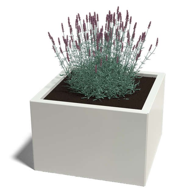 Gepoedercoat staal plantenbak Vierkant 100x100x100cm RAL9010  met bodemplaat