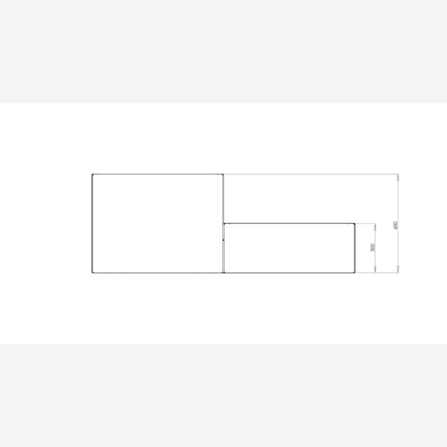Gepoedercoat staal plantenbak Vierkant Trapmodel II 40-RAL9010  met bodemplaat