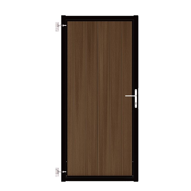 Composiet Poort Profi-Fence Verticaal Savanna Brown 90-120x190cm - RAL9005