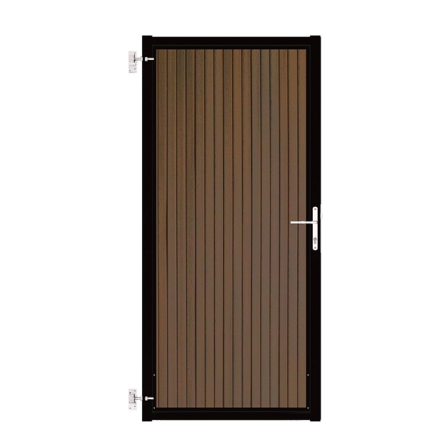 Composiet Poort Profi-Fence Verticaal Savanna Brown 90-120x190cm - RAL9005