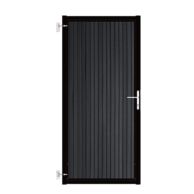 Composiet Poort Profi-Fence Verticaal Solid Black 90-120x190cm - RAL9005