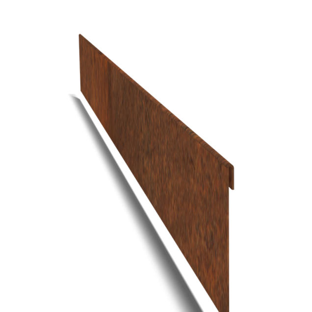 *Cortenstaal kantopsluiting geplet 230mm (lengte 150cm)