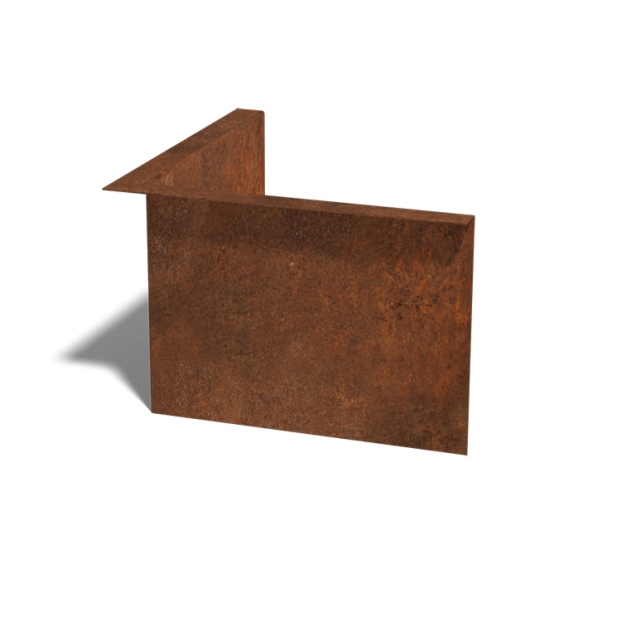 Cortenstaal kantopsluiting gezet 220mm binnenhoek