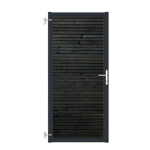 Tuinpoort Combiwood Douglas | Rhombus Triple Zwart | Antraciet frame