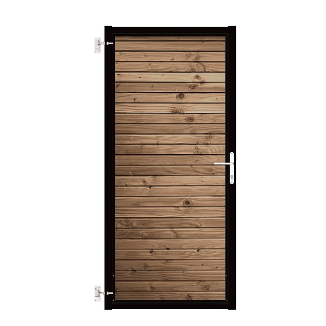 Tuinpoort Combiwood Douglas | Rhombus Double Bruin | Zwart frame