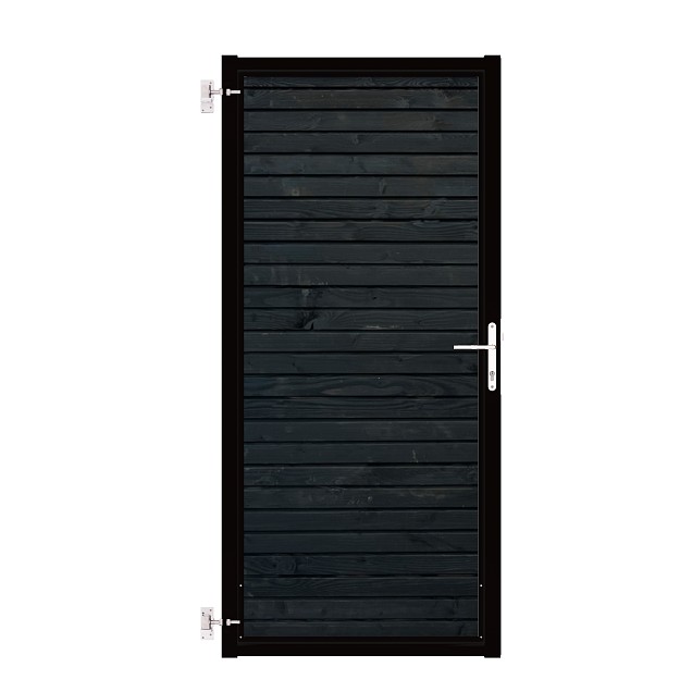 Tuinpoort Combiwood Douglas | Rhombus Double Zwart | Zwart frame