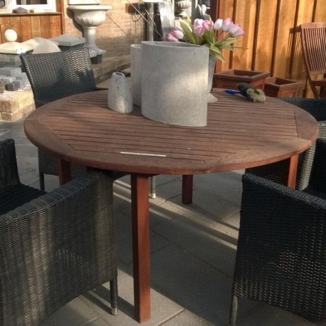 Bangkirai tafel rond 130 cm