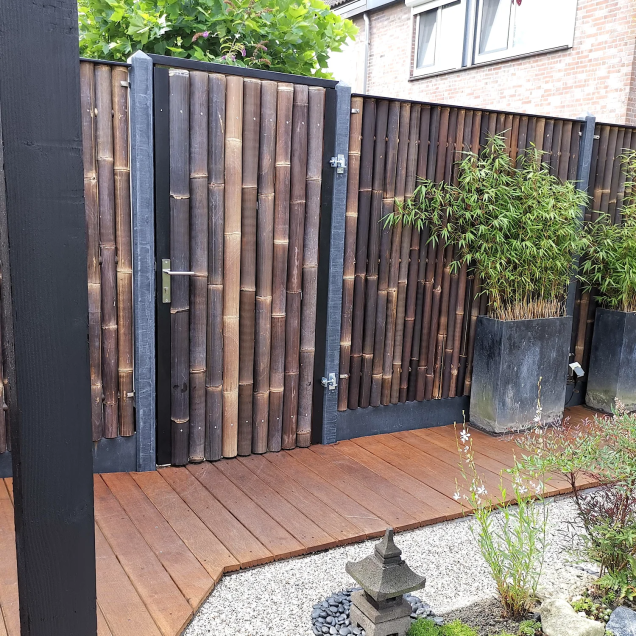 *Bamboe Black Tuinscherm XL 180x180cm (BxH)